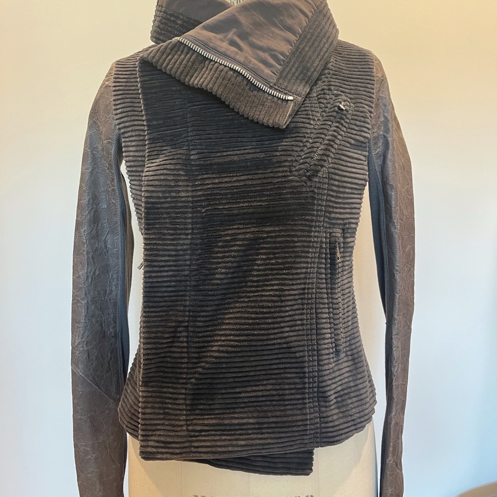 Rick Owens Gray Textured Bomber Jacket
